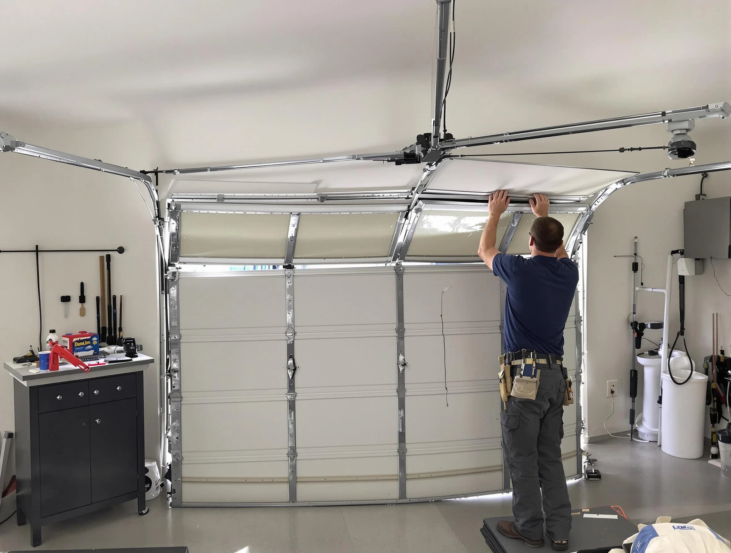 Rio Communities Garage Door Repair specialist performing precise section replacement on Rio Communities garage door