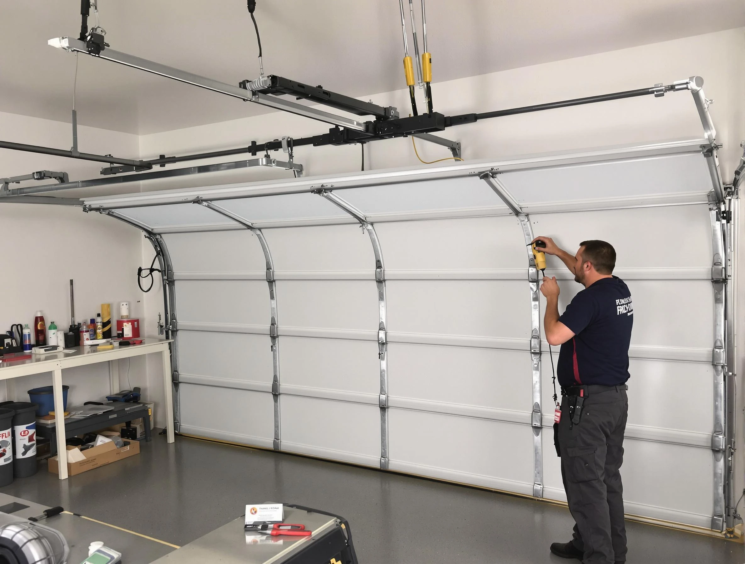Rio Communities Garage Door Repair certified technician performing overhead door system repair in Rio Communities